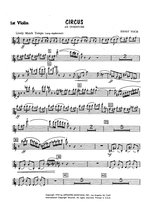 Circus - An Overture - Violin 1