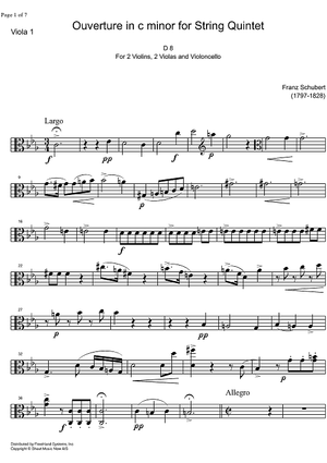 Overture c minor D8 - Viola 1