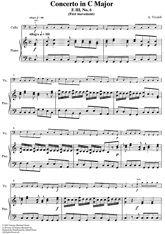 Concerto in C Major, III No. 6