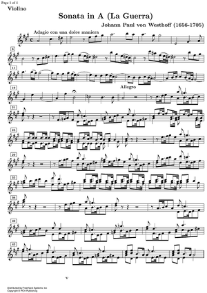 Sonata A Major La Guerra - Violin