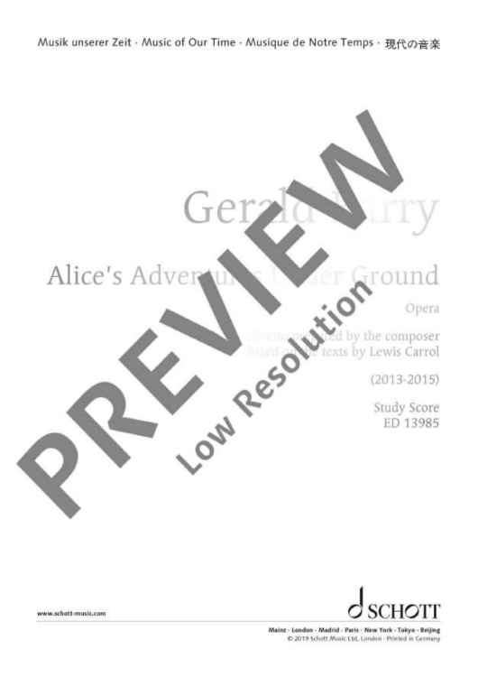 Alice's Adventures Under Ground - Full Score