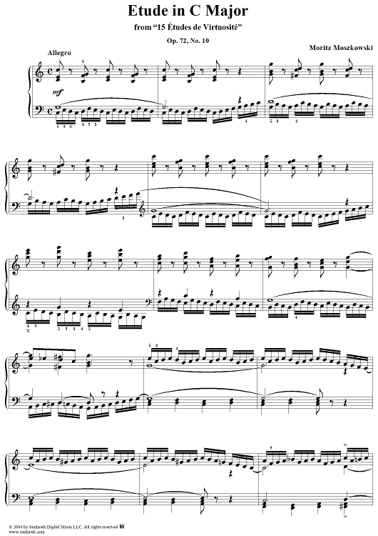 Etude in C Major, Op. 72, No. 10
