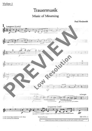 Trauermusik - Violin I