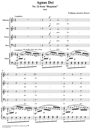 Agnus Dei - No. 12 from "Requiem"  K626