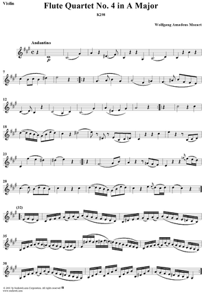 Flute Quartet No. 4 - Violin
