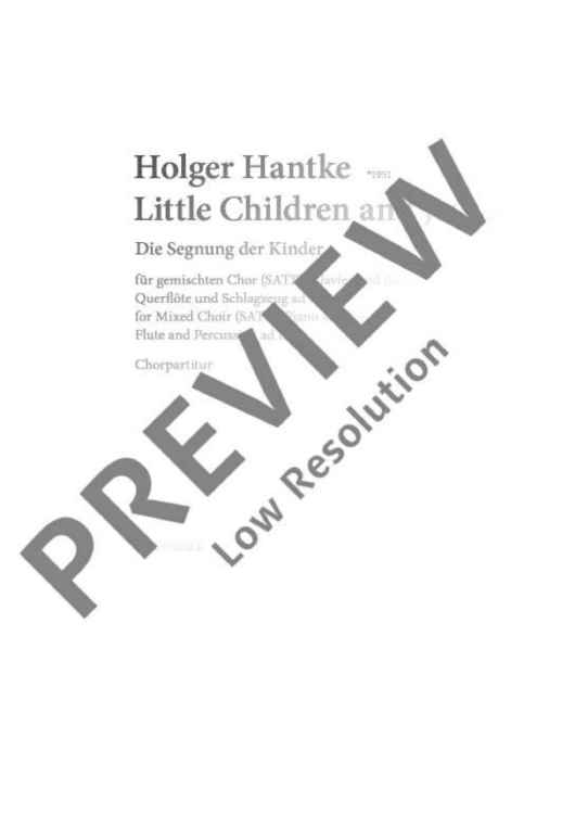 Little Children and Jesus - Choral Score