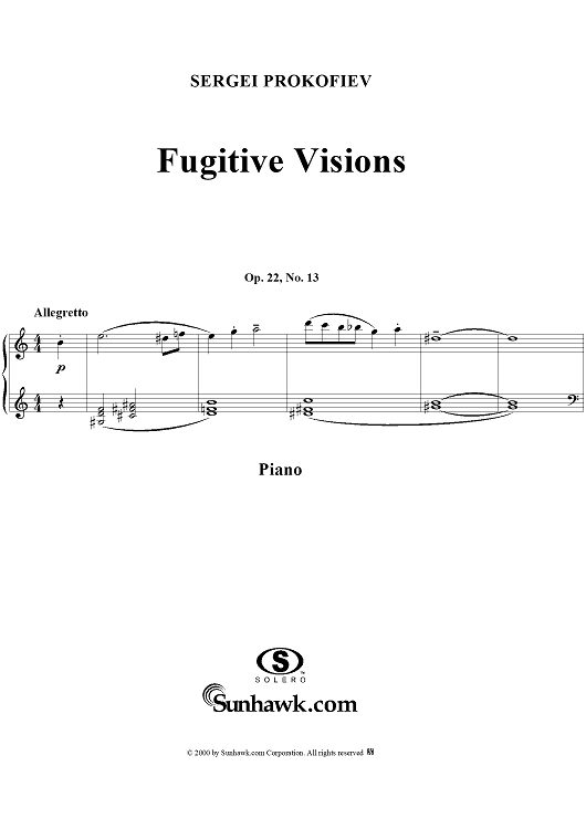 Fugitive Visions, op. 22, no. 13  (Allegretto)