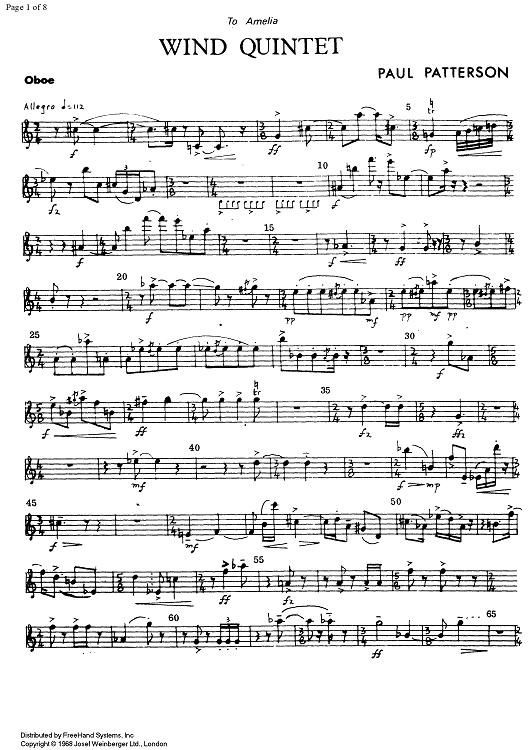 Wind Quintet - Oboe