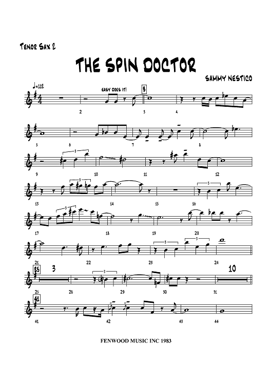 The Spin Doctor - Tenor Sax 2