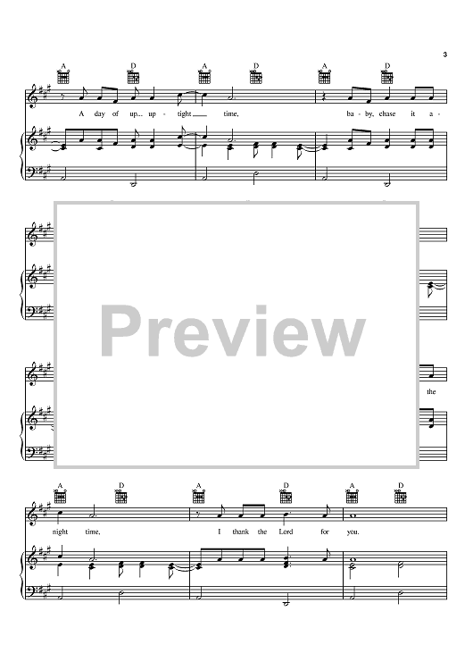 Thank The Lord For The Night Time" Sheet Music by Neil