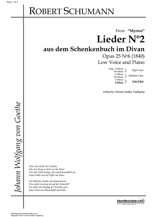 Lieder No. 2 aus dem Schenkenbuch im Divan Op.25 No. 6