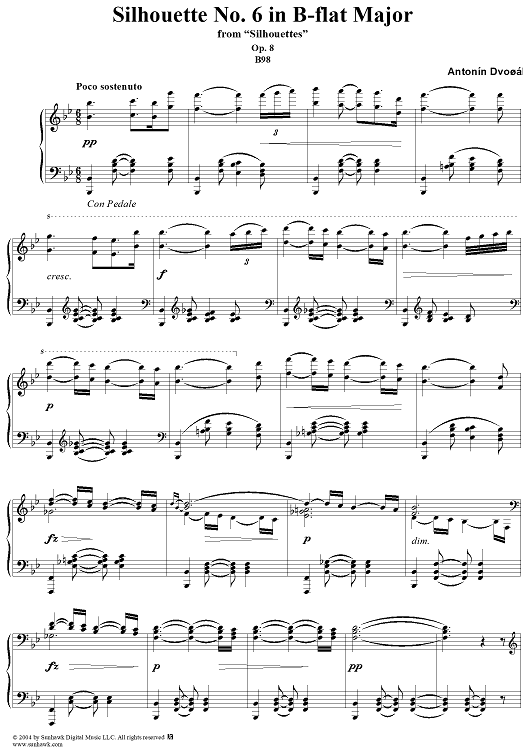 Silhouette No. 6 in B-flat Major from "Silhouettes", Op. 8