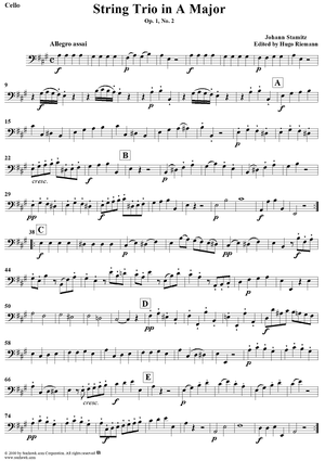 String Trio in A Major, Op. 1, No. 2 - Cello