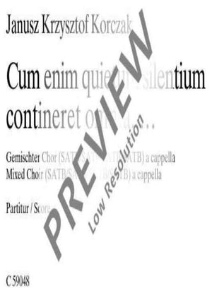 Cum enim quietum silentium contineret omnia, ... - Choral Score