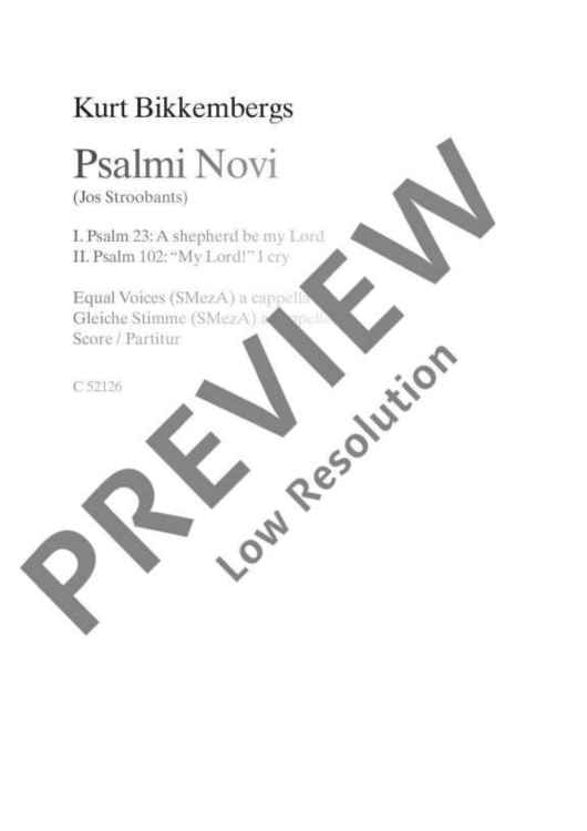 Psalmi Novi No. 1 + 2 - Choral Score