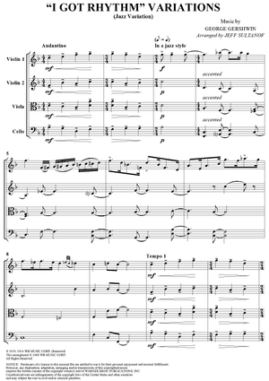 I Got Rhythm (Variations) - Score