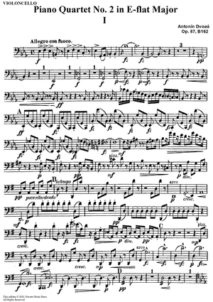 Piano Quartet No. 2 in E-flat Major, Op. 87 - Cello