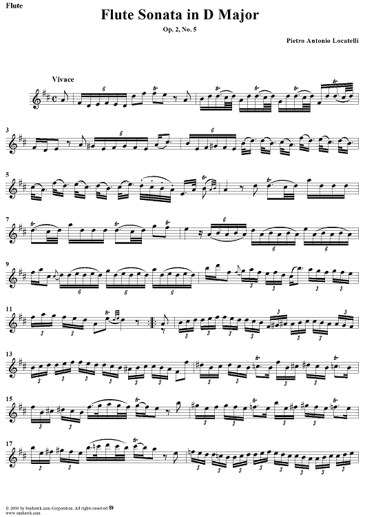Flute Sonata in D Major, Op. 2, No. 5 - Flute