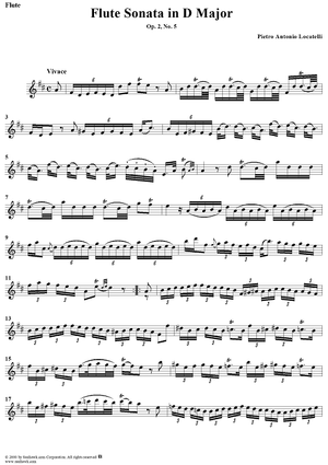 Flute Sonata in D Major, Op. 2, No. 5 - Flute
