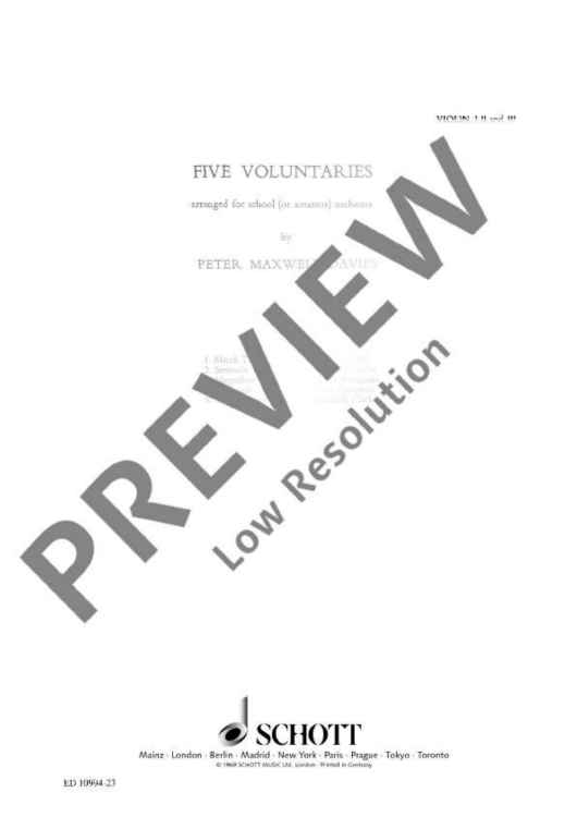 5 Voluntaries - Violin I-iii