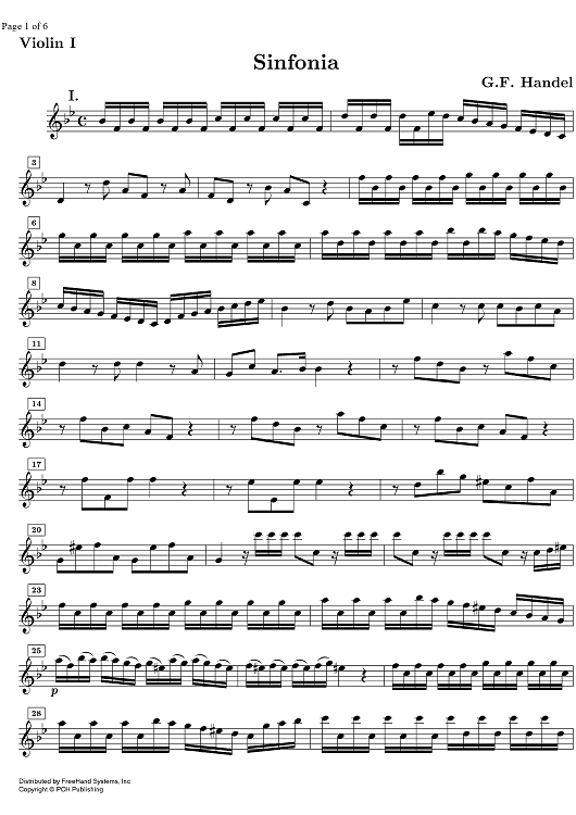 Sinfonia HWV 339 - Violin 1