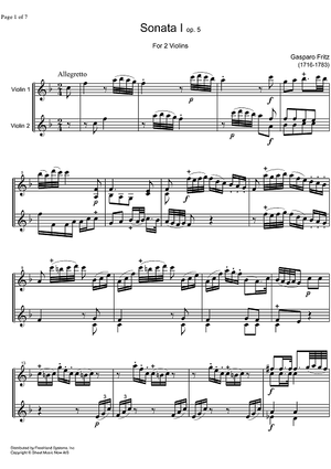 Sonata Op. 5 No. 1 - Score