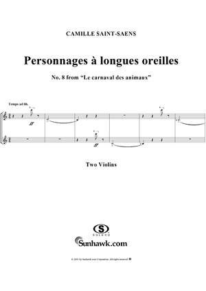 Le carnaval des animaux, No. 8: People with Long Ears - Score