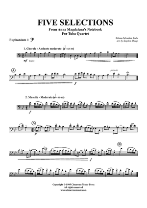 Five Selections from Anna Magdalena's Notebook - Euphonium 1 BC/TC