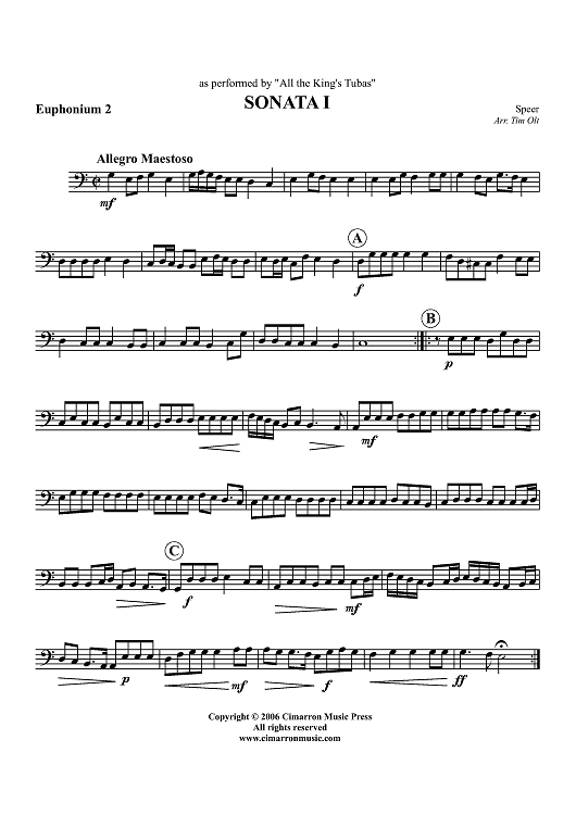 Sonata I - Euphonium 2 BC/TC