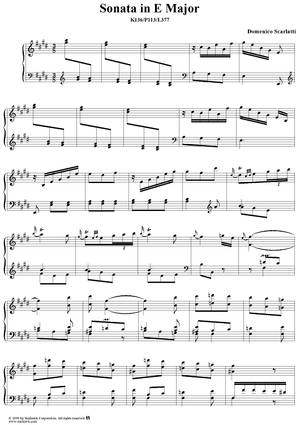 Sonata in E major - K136/P113/L377