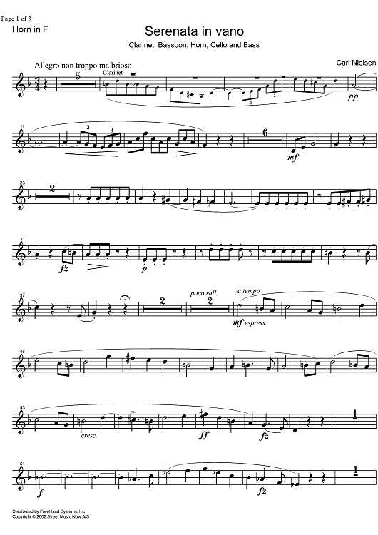 Serenata in vano - Horn in F