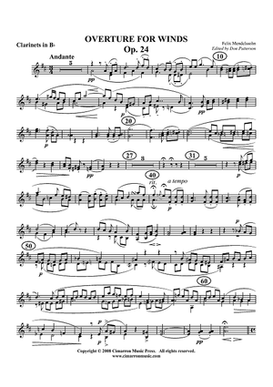 Overture for Winds, Op. 24 - Clarinets in Bb