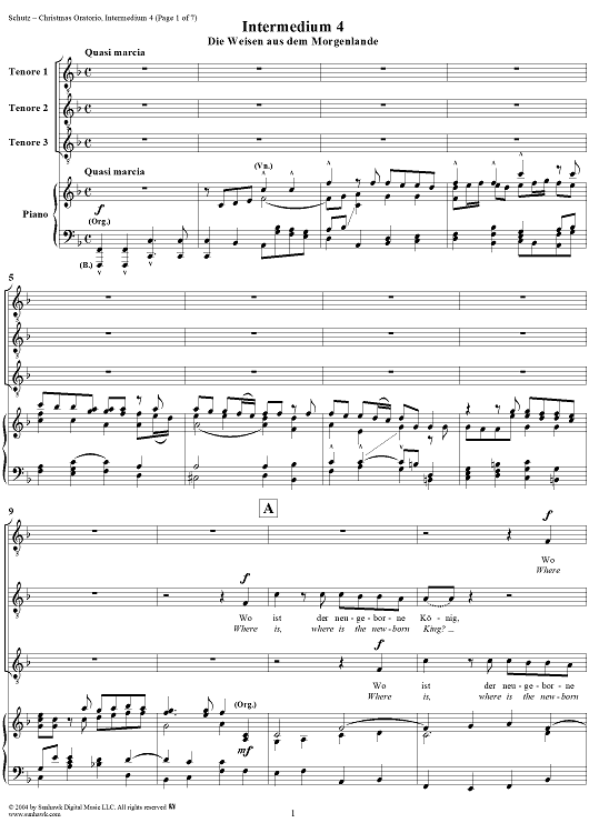 Christmas Oratorio: Intermedium IV - Die drei Weisen "Wo ist der neugeborne König"
