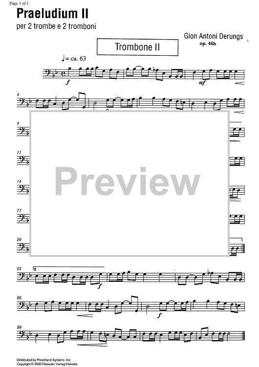 Praeludium II Op.46b - Trombone 2