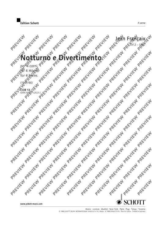 Notturno e Divertimento - Score and Parts