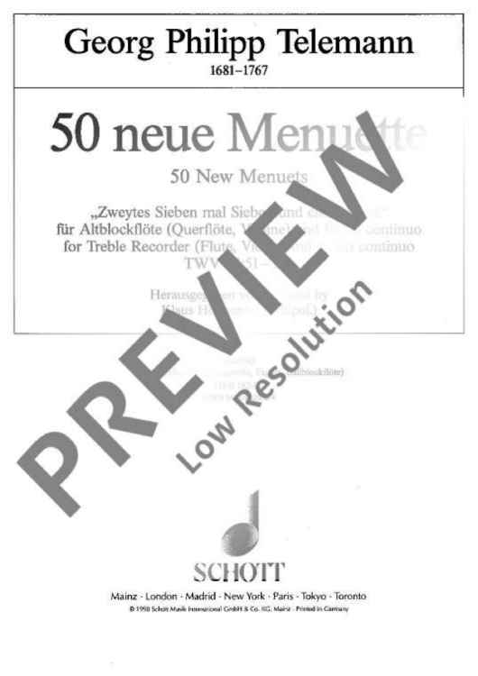 50 new Menuets - Basso Continuo