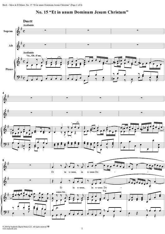 Mass in B Minor, BWV232, No. 15: "Et in unum Dominum Jesum Christum"
