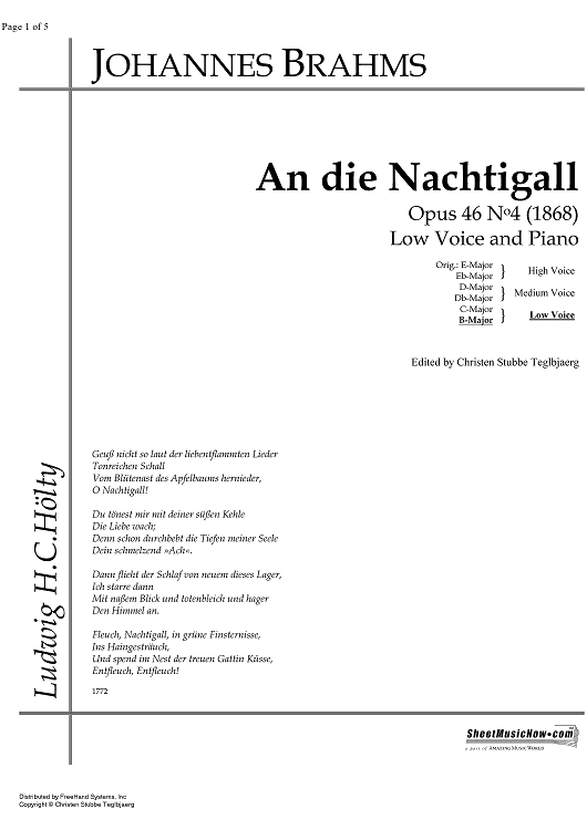 An die Nachtigall Op.46 No. 4