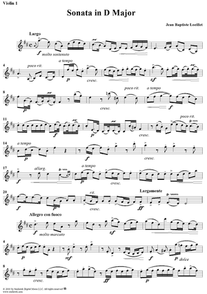 Sonata in D Major - Violin 1