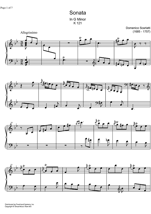 Sonata g minor K121