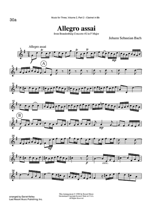 Allegro assai - from Brandenburg Concerto #2 in F Major - Part 2 Clarinet in Bb