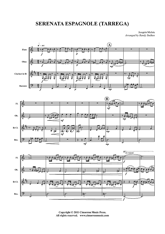 Serenata Espagnole (Tarrega) - Score