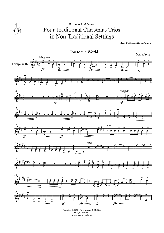 Four Traditional Christmas Trios In Non-Traditional Settings - Trumpet in B-flat