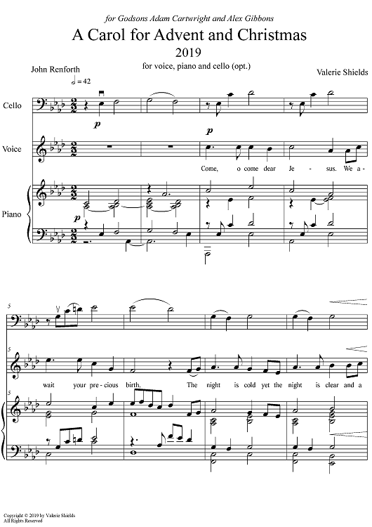 A Carol for Advent and Christmas - Vocal Score