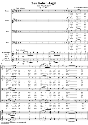 Zur hohen Jagd: "Frisch auf", No. 1 from "Jagdlieder", Op. 137