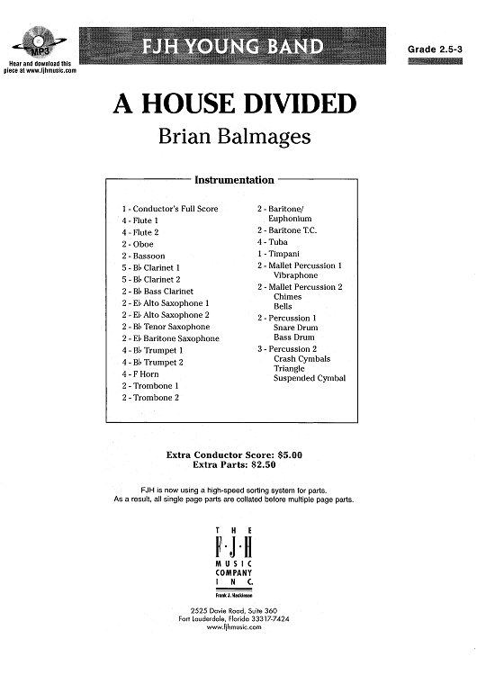 A House Divided - Score Cover