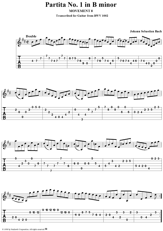 Partita no. 1 in B minor: Eighth Movement