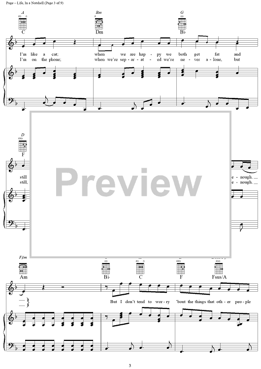 Life, In a Nutshell" Sheet Music by Barenaked Ladies for Piano/Vocal