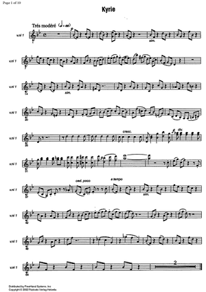 Messe solennele breve - Violin 1