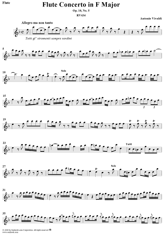 Flute Concerto in F Major, Op. 10, No. 5 - Flute